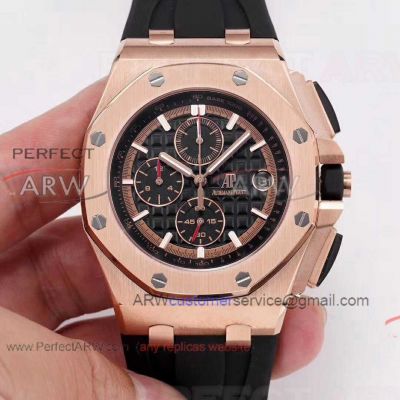 Perfect Replica Audemars Piguet Royal Oak Offshore Rose Gold Case Luminous 44mm Watch